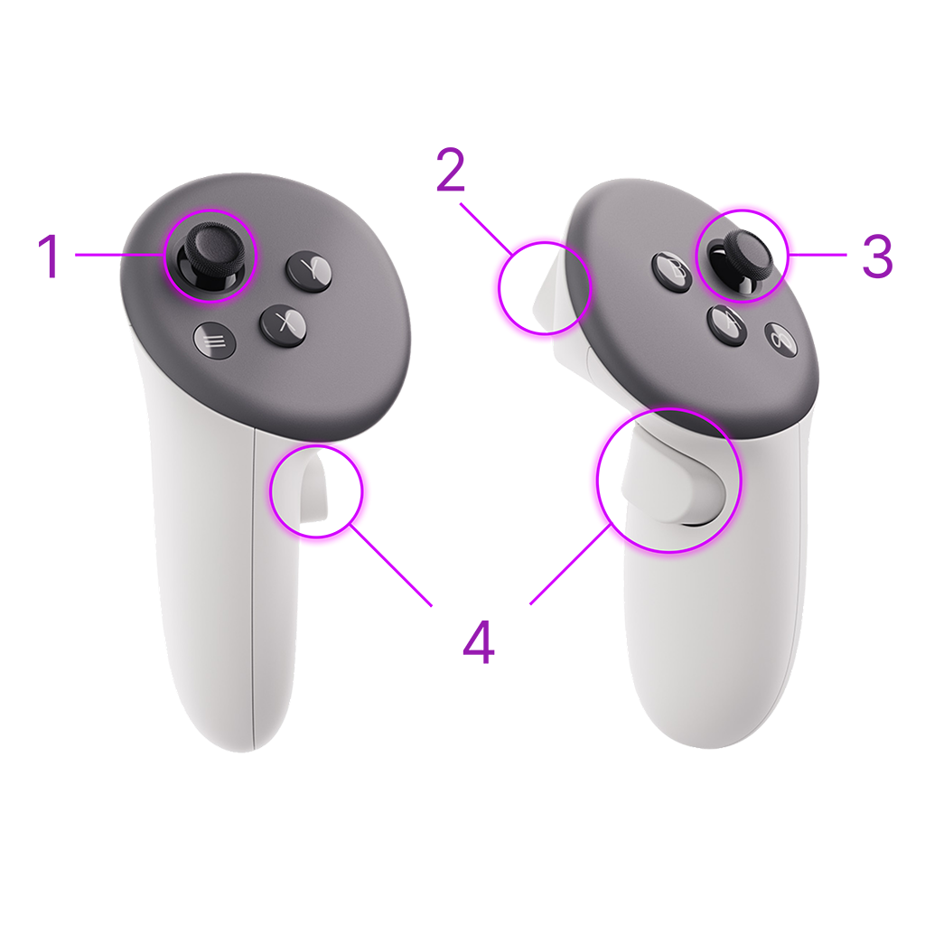 VR Controller with numbered parts